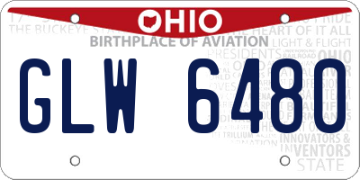 OH license plate GLW6480