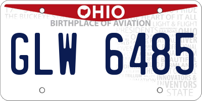 OH license plate GLW6485