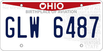 OH license plate GLW6487