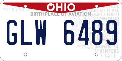OH license plate GLW6489