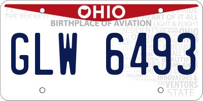 OH license plate GLW6493