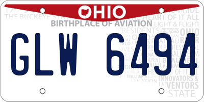 OH license plate GLW6494