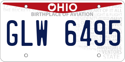 OH license plate GLW6495