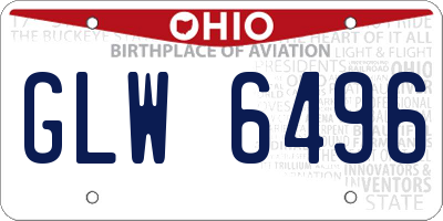 OH license plate GLW6496