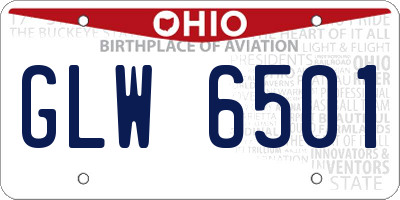 OH license plate GLW6501
