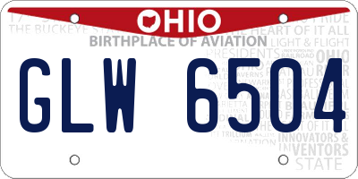 OH license plate GLW6504