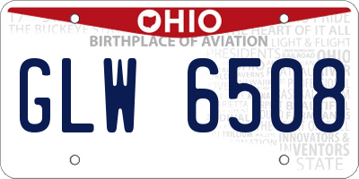 OH license plate GLW6508