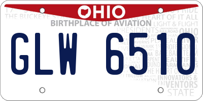 OH license plate GLW6510