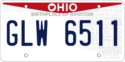 OH license plate GLW6511