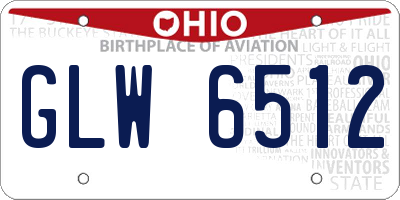 OH license plate GLW6512