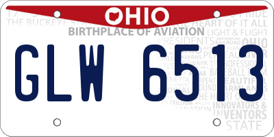 OH license plate GLW6513