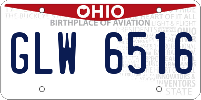 OH license plate GLW6516