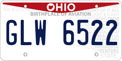 OH license plate GLW6522