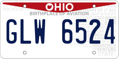 OH license plate GLW6524