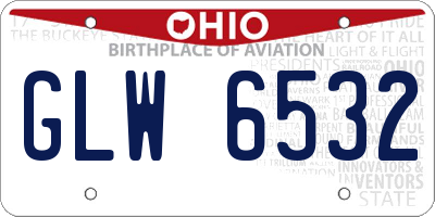 OH license plate GLW6532