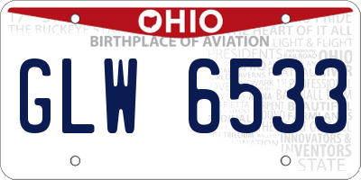 OH license plate GLW6533