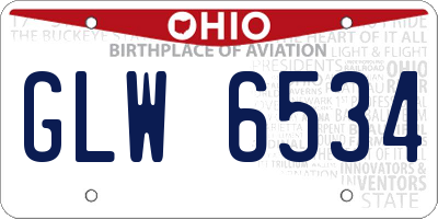 OH license plate GLW6534