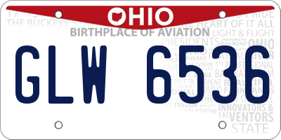 OH license plate GLW6536