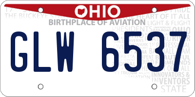 OH license plate GLW6537