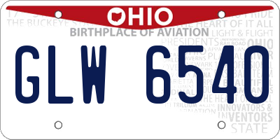 OH license plate GLW6540