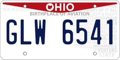 OH license plate GLW6541