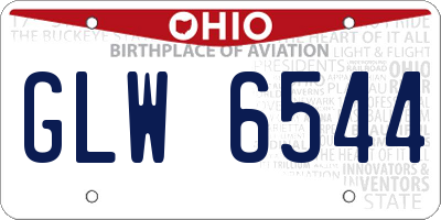 OH license plate GLW6544