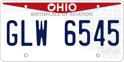 OH license plate GLW6545