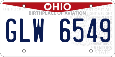 OH license plate GLW6549