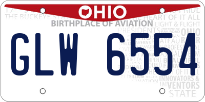 OH license plate GLW6554