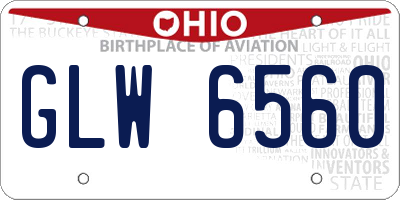 OH license plate GLW6560