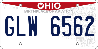 OH license plate GLW6562