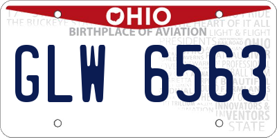 OH license plate GLW6563