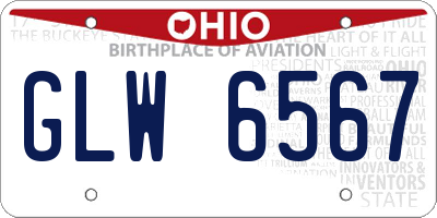 OH license plate GLW6567