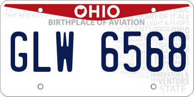 OH license plate GLW6568