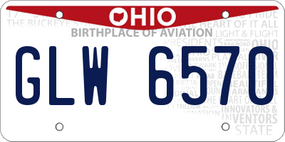 OH license plate GLW6570