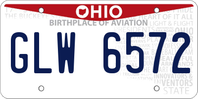 OH license plate GLW6572