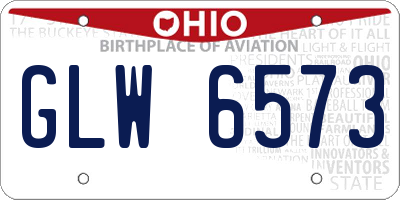 OH license plate GLW6573