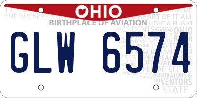 OH license plate GLW6574