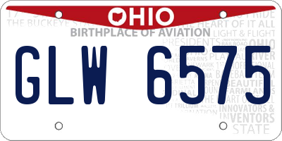 OH license plate GLW6575