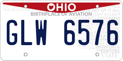 OH license plate GLW6576