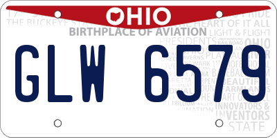 OH license plate GLW6579