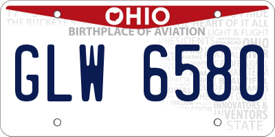 OH license plate GLW6580