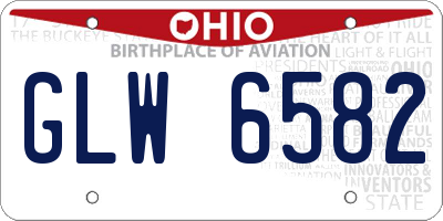 OH license plate GLW6582