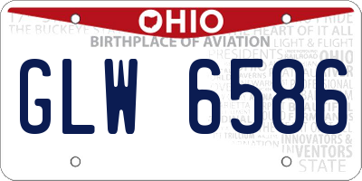 OH license plate GLW6586
