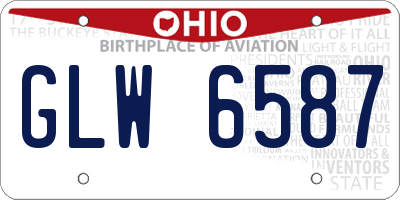 OH license plate GLW6587