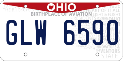 OH license plate GLW6590