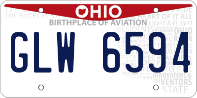 OH license plate GLW6594