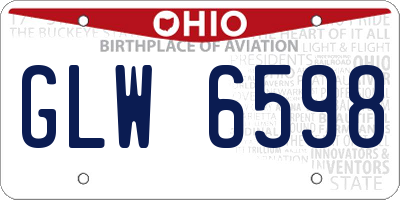 OH license plate GLW6598