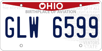 OH license plate GLW6599