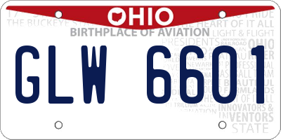 OH license plate GLW6601